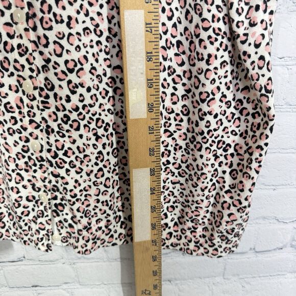 Talbots Blouse Women Plus Size 2X Animal Print Black Pink Front Button Casual - Picture 9 of 9